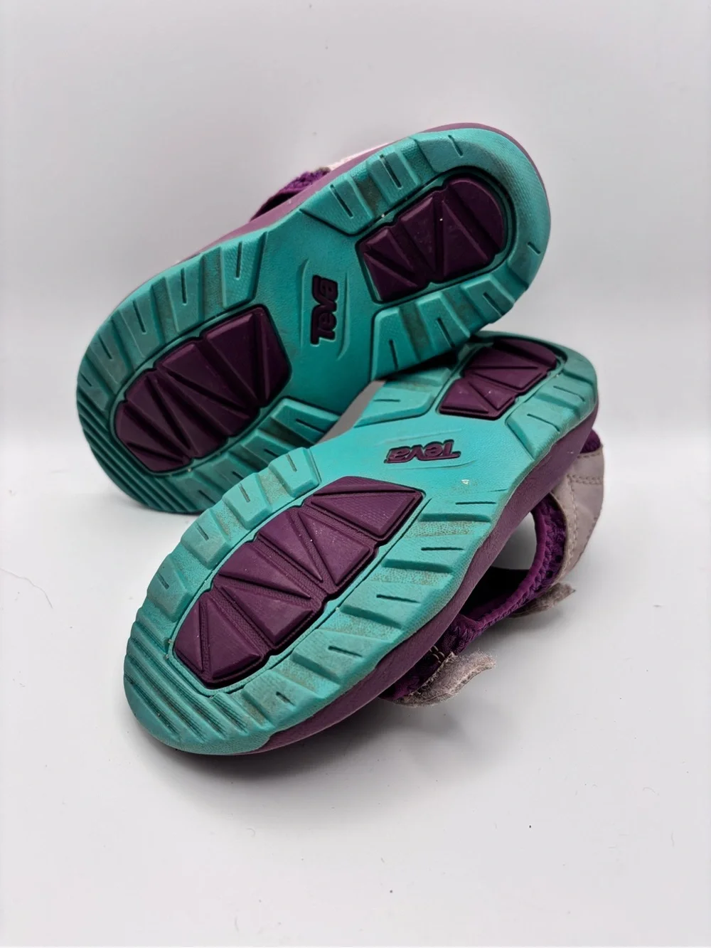 Teva Kids Purple and Cream Sport Sandals with Teal Accent